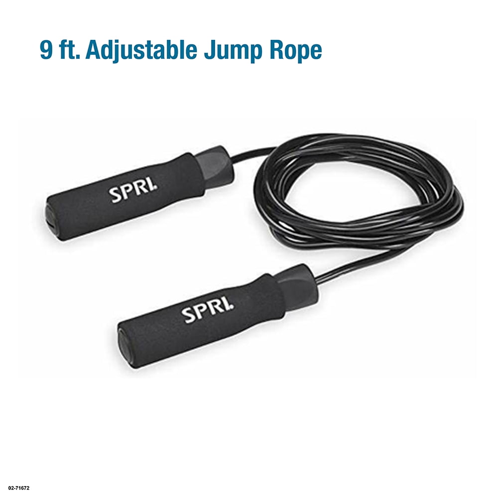 Home Gym Essentials Kit, Includes Jump Rope, Push-up Bars, Ab Wheel and Medium Resistance Tube