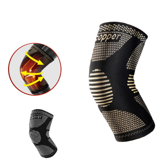 Copper Knee Sleeves Silver Compression Brace