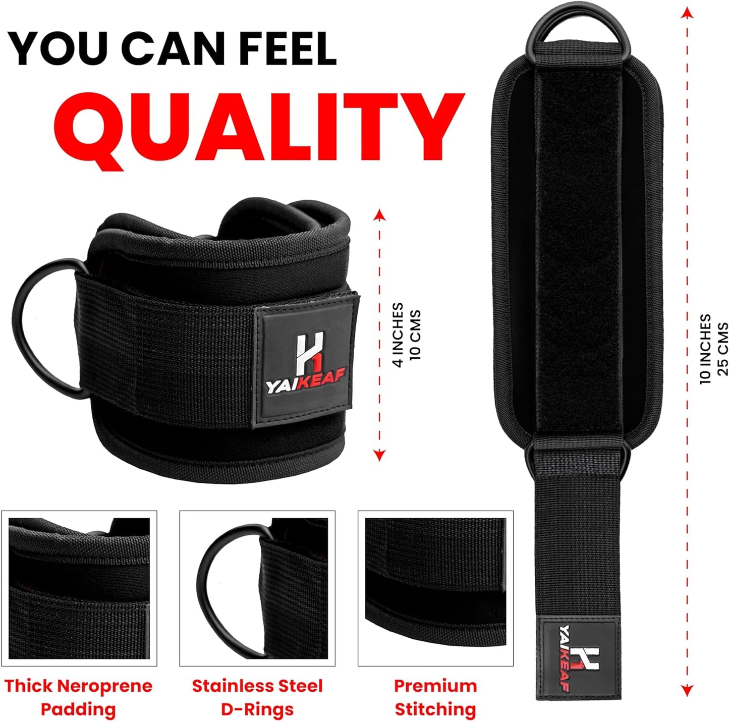 Neoprene Ankle Straps for Cable Machines - Premium Gym Attachments for Glute & Leg Workouts