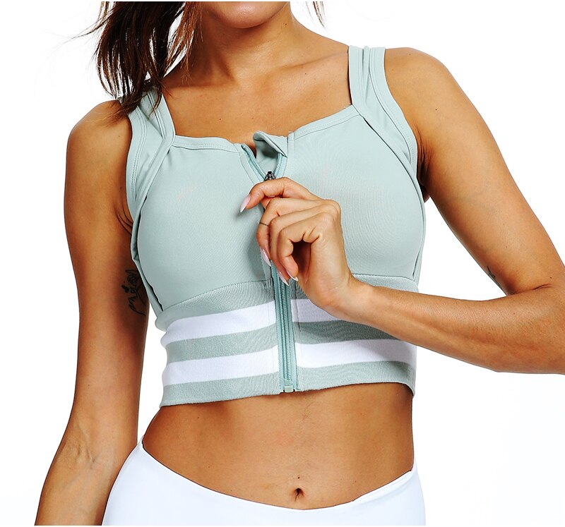 Push Up Brassiere Zipper Sport Top
