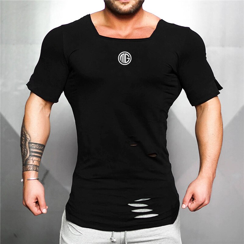 Cotton Men's Vintage Ripped T-shirt
