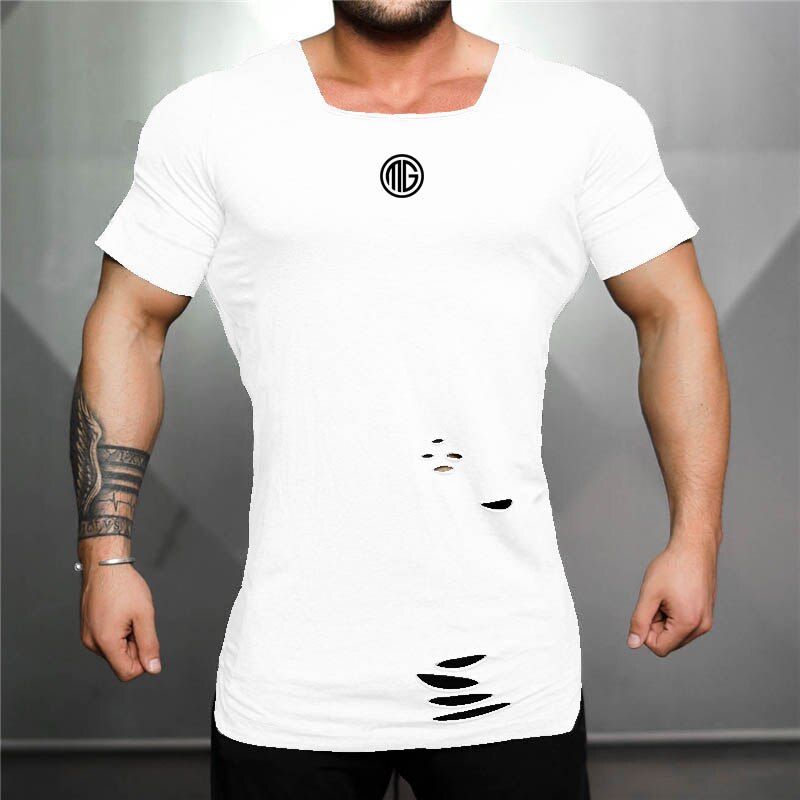 Cotton Men's Vintage Ripped T-shirt