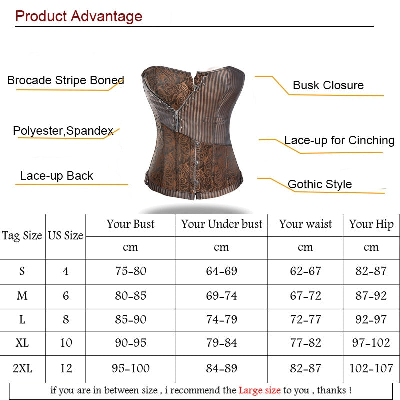 SCSTAR Brocade Zip Corset Bustier