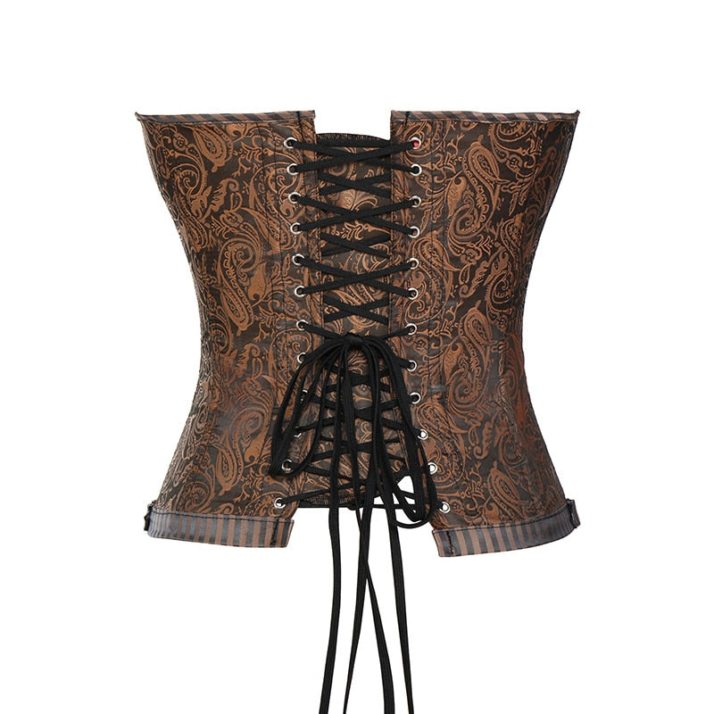 SCSTAR Brocade Zip Corset Bustier
