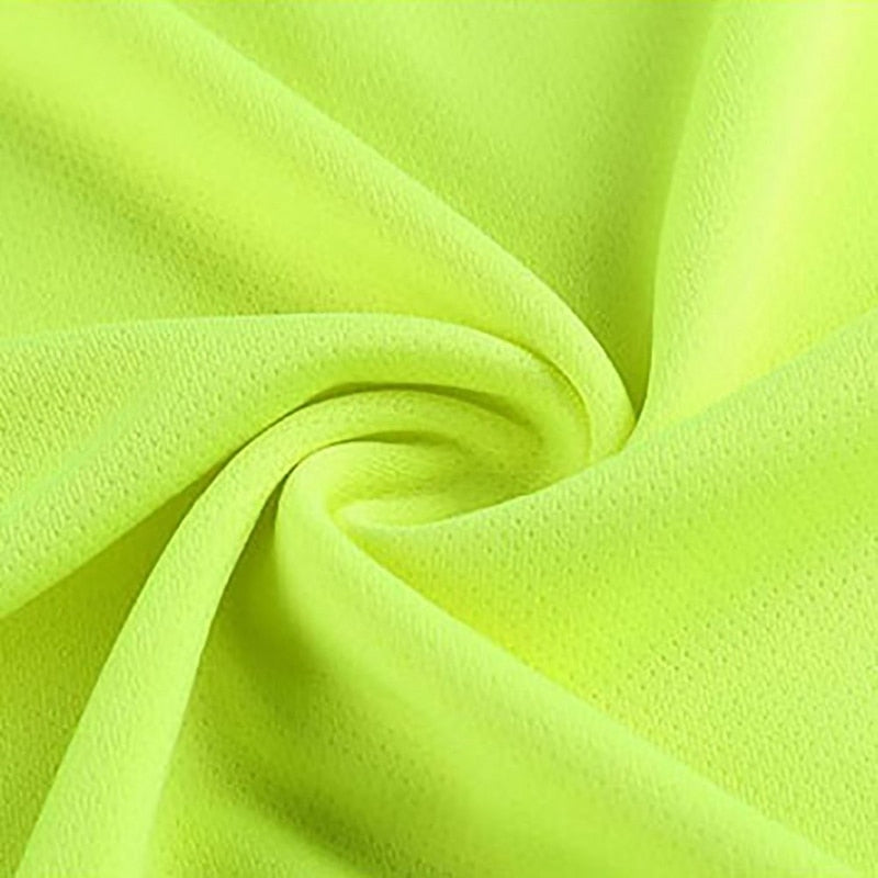 Summer Reflective t shirt Fluorescent Yellow Orange High Visibility Safety Work Running Shirt Breathable Work t shirt for men|Running T-Shirts|