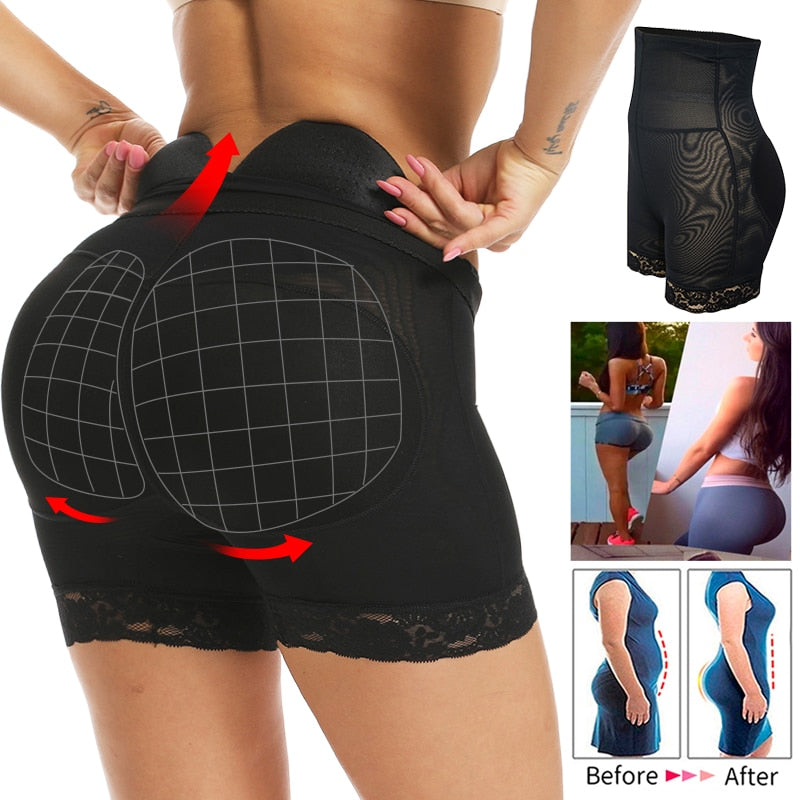 Women High Waist Lace Butt Lifter Body Shaper Shorts