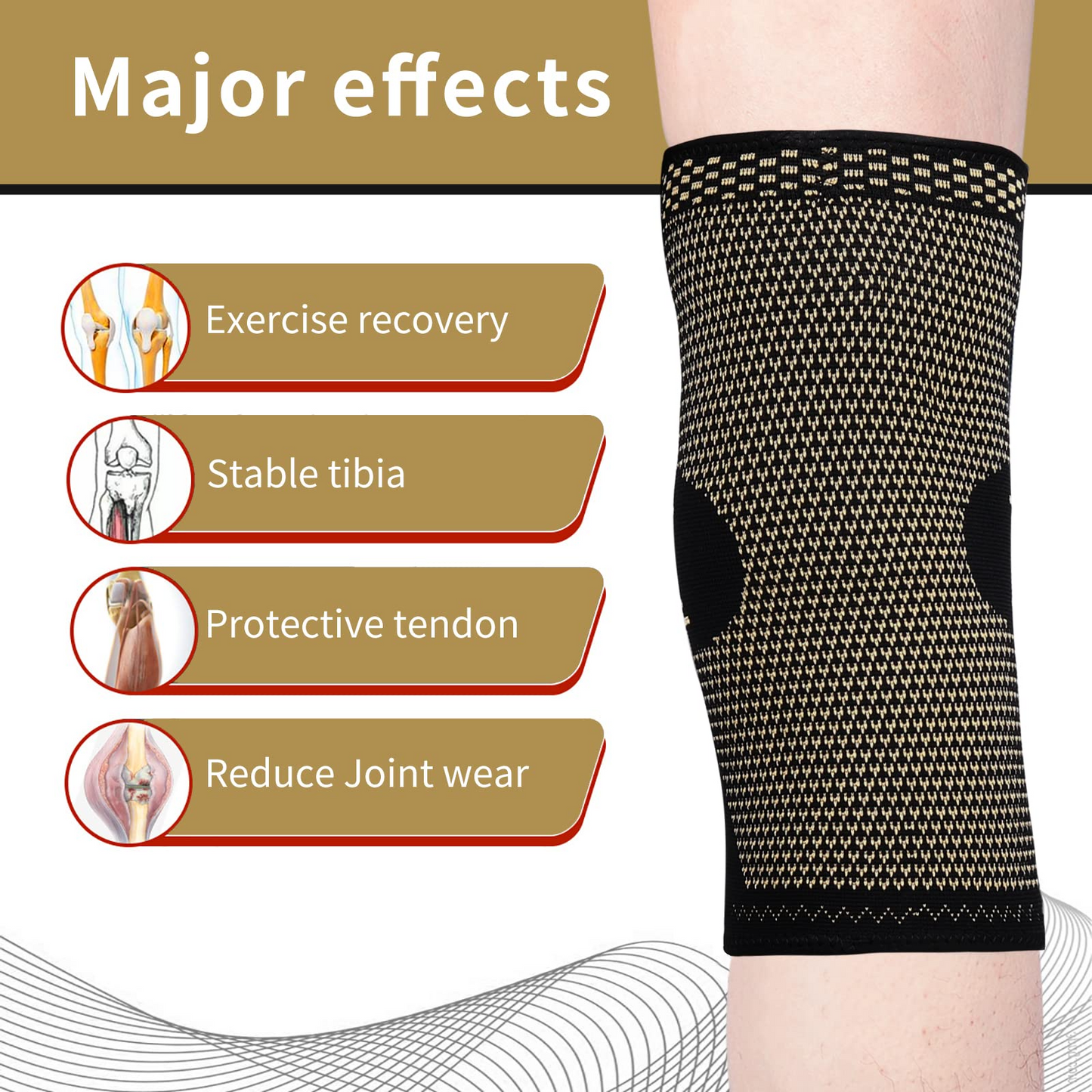 Copper Knee Sleeves Silver Compression Brace