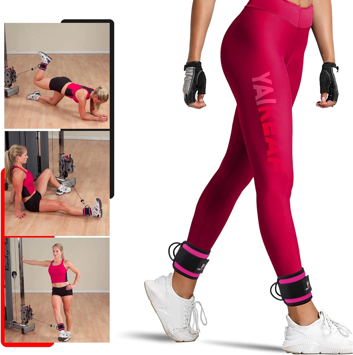 Neoprene Ankle Straps for Cable Machines - Premium Gym Attachments for Glute & Leg Workouts