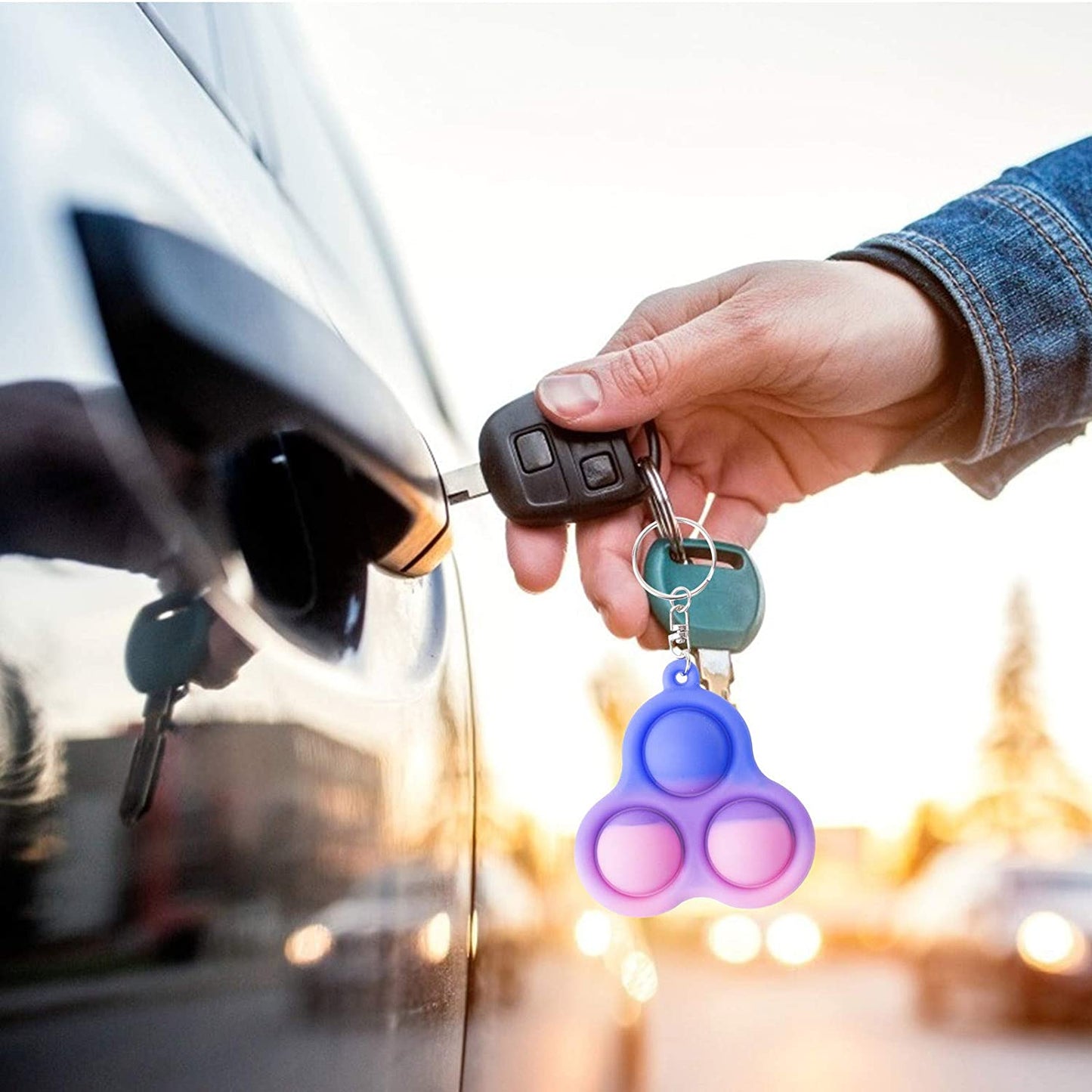 Simple Dimple Fidget Toy,Popping Fidget,Fidget Pack,Squeeze Sensory Bubble Stress Reliever,Playing Board Emotion Tool Toys for Kids with ADD,ADHD or Autism Adults (Rainbow Colors- 3 Pop and 2 Pop)