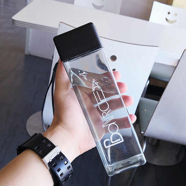 Transparent Square Shaped Water Bottle - SweatCraze