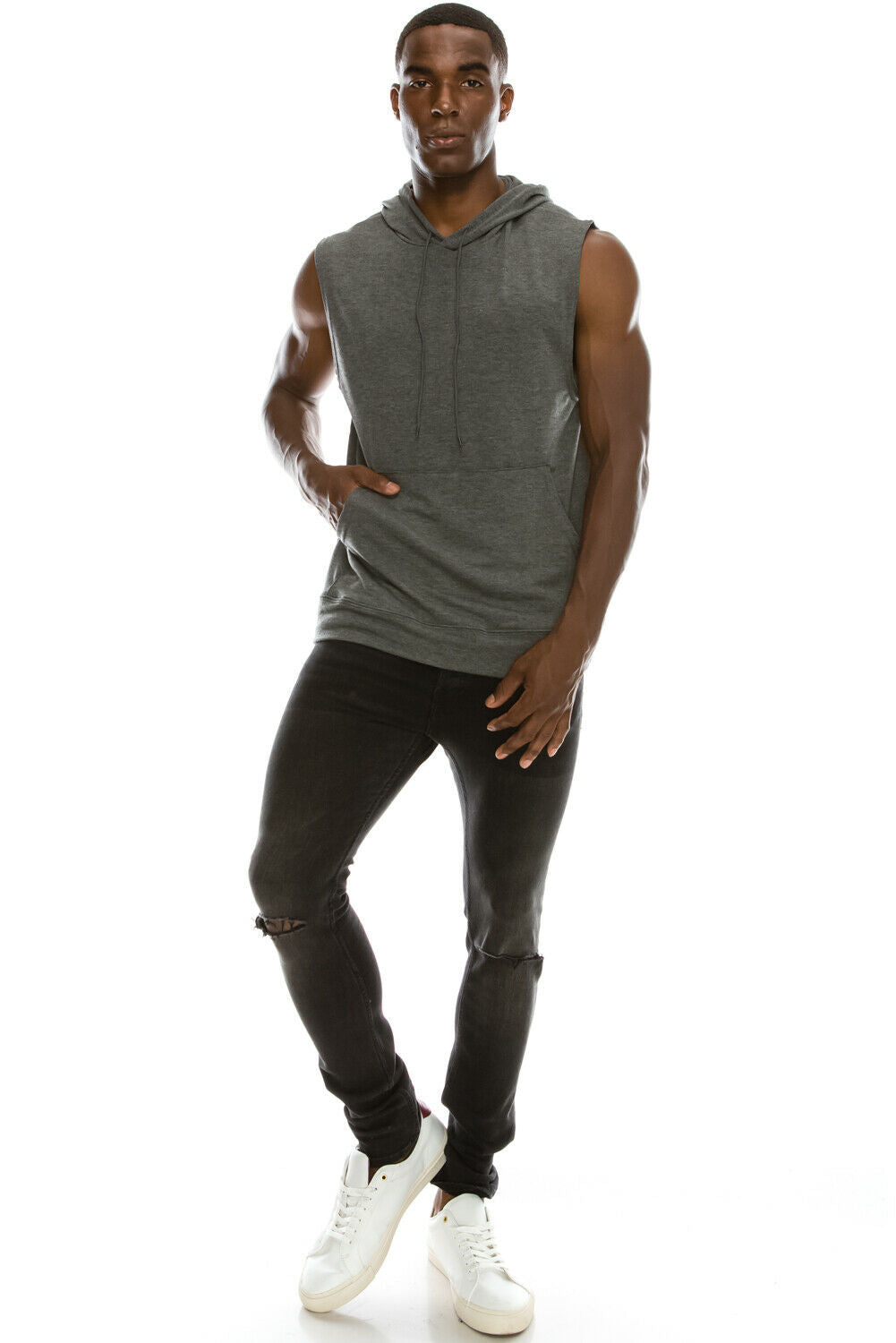 Mens Workout Sleeveless Hoodie