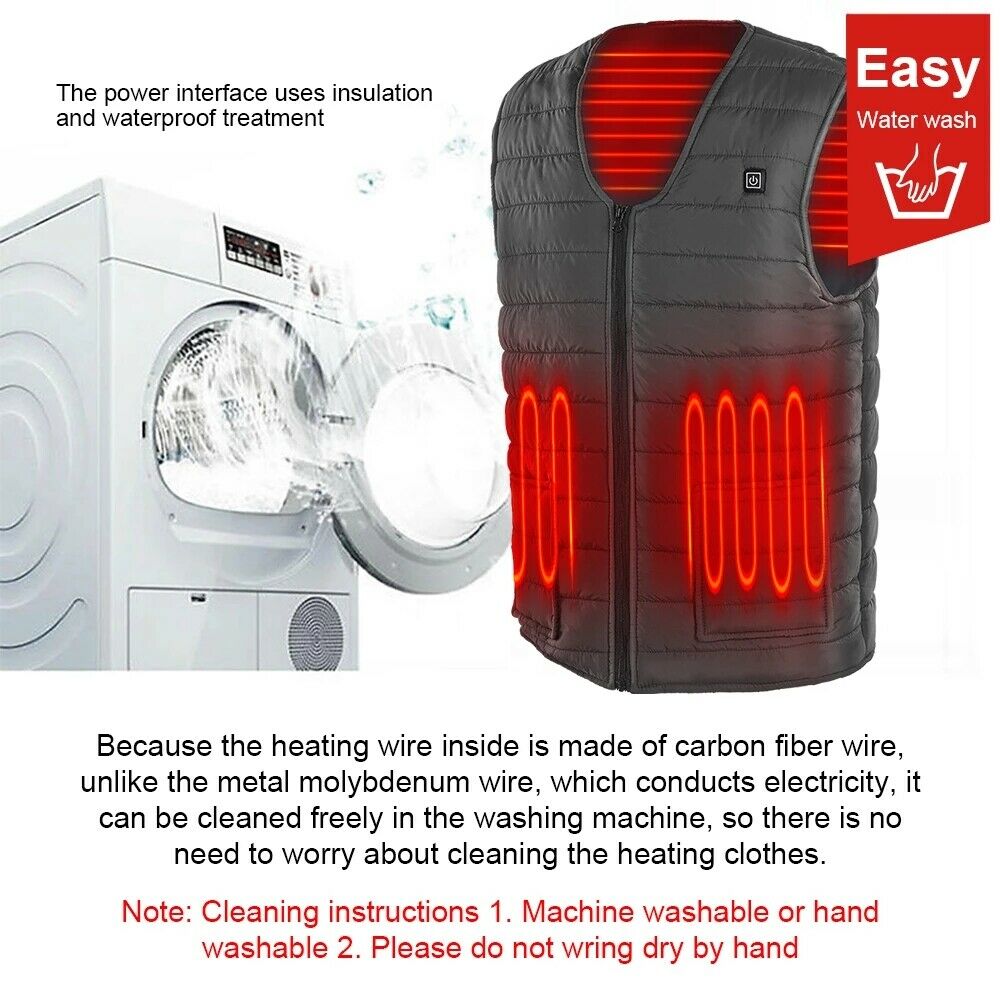Heated Vest Warm Winter Warm Electric USB Jacket Men Women Heating Coat Thermal