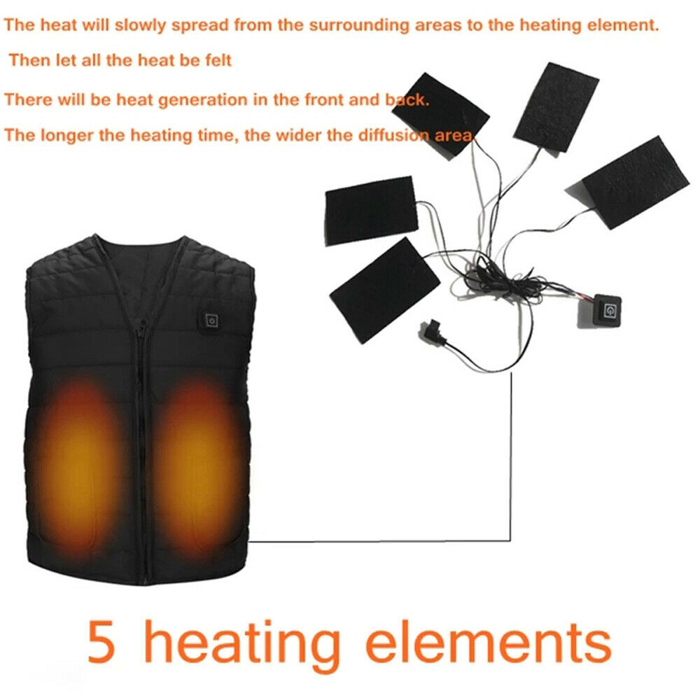 Heated Vest Warm Winter Warm Electric USB Jacket Men Women Heating Coat Thermal