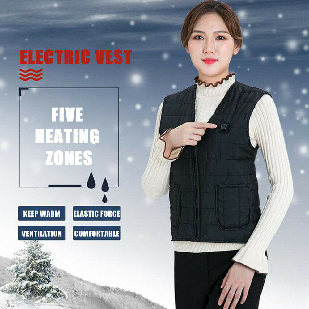 Heated Vest Warm Winter Warm Electric USB Jacket Men Women Heating Coat Thermal