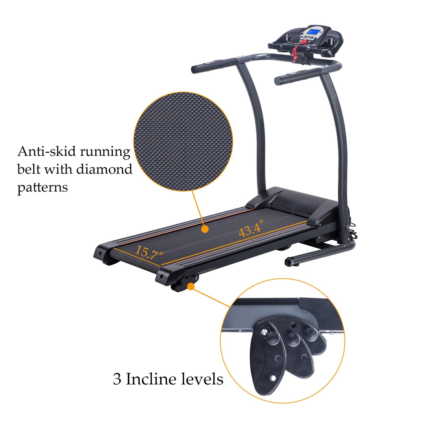 Motorized Treadmill Fitness Machine