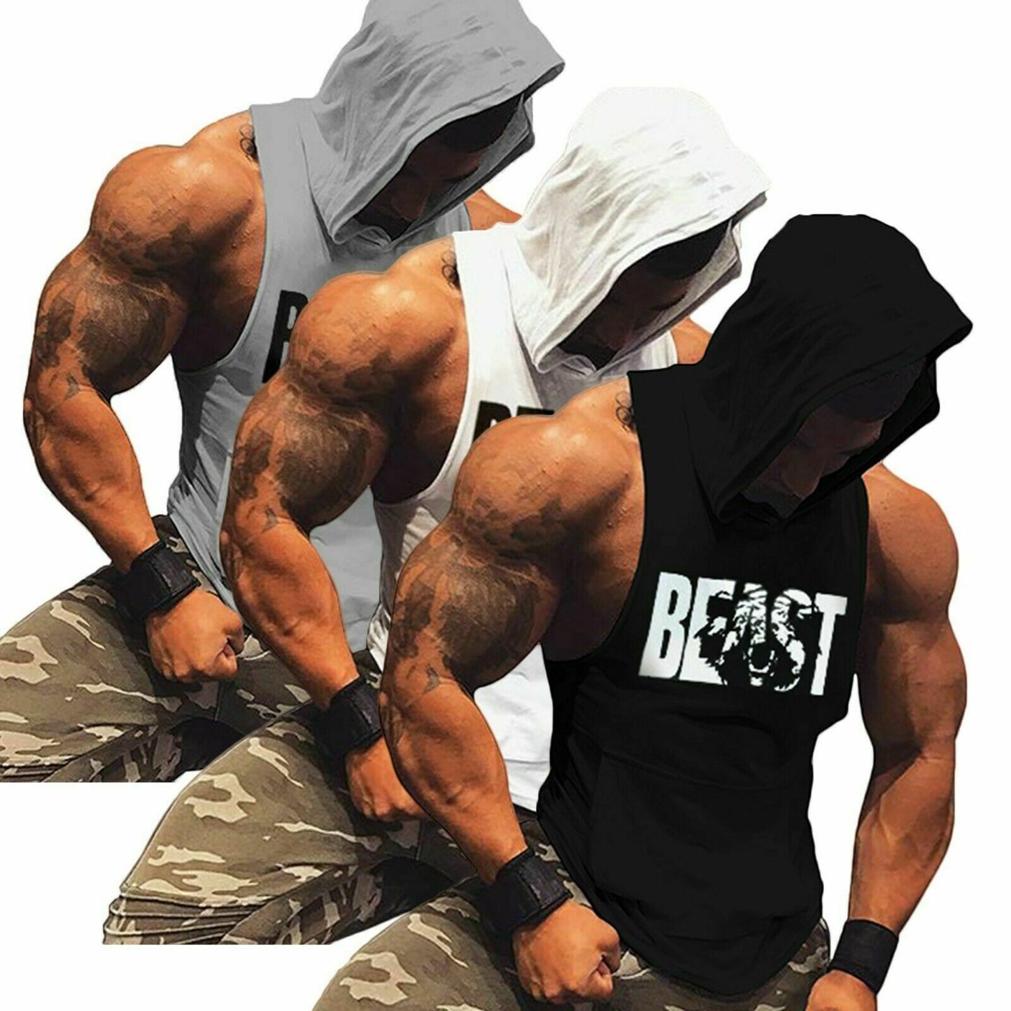 Muscle Workout Sleeveless Hoodie