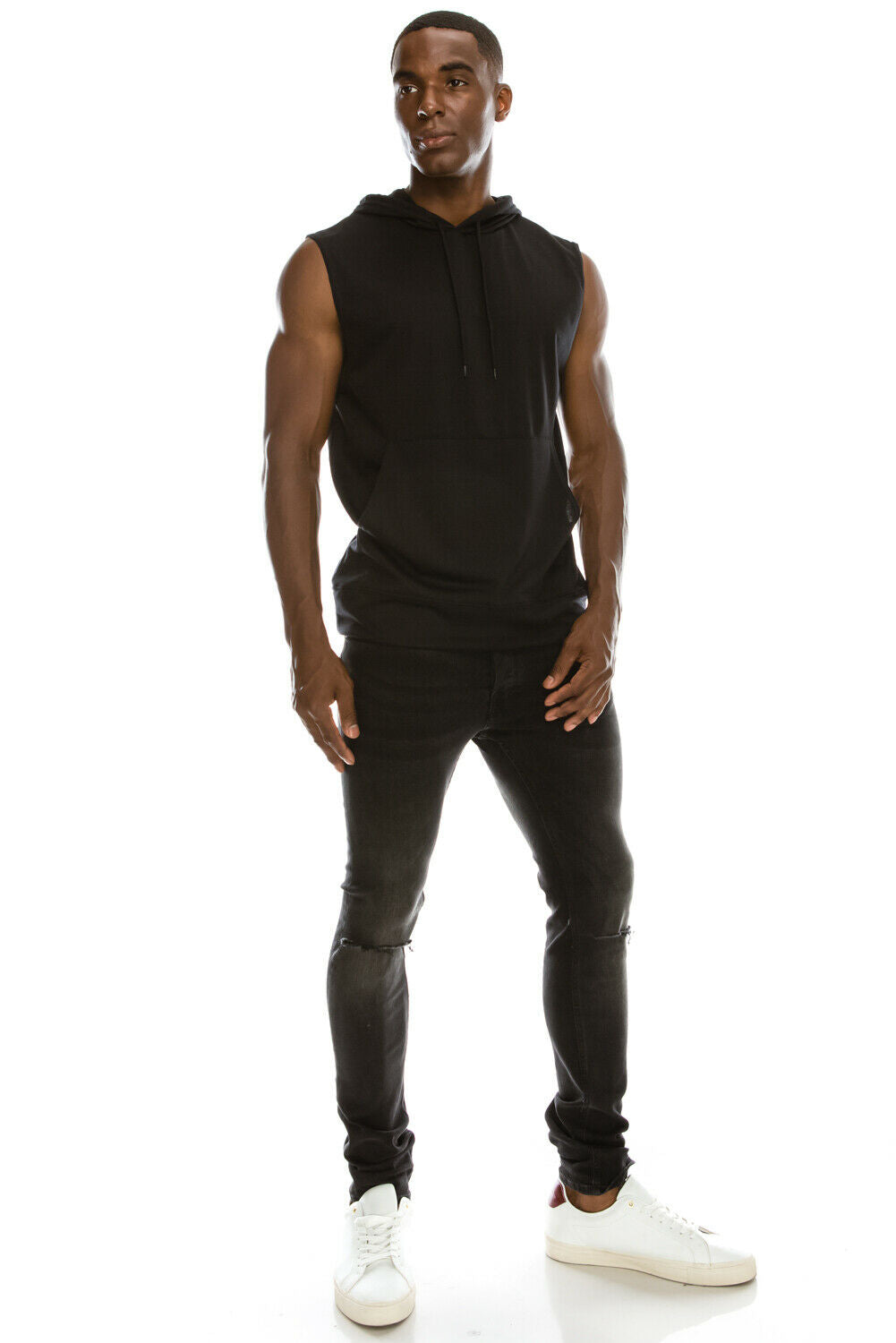 Mens Workout Sleeveless Hoodie