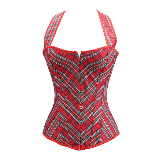 HeritageLine Plaid Halter Corset Top