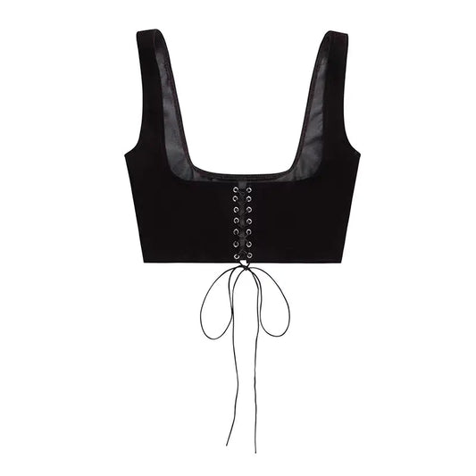 CinchCraft Lace-Up Corset Belt, flat lay front view