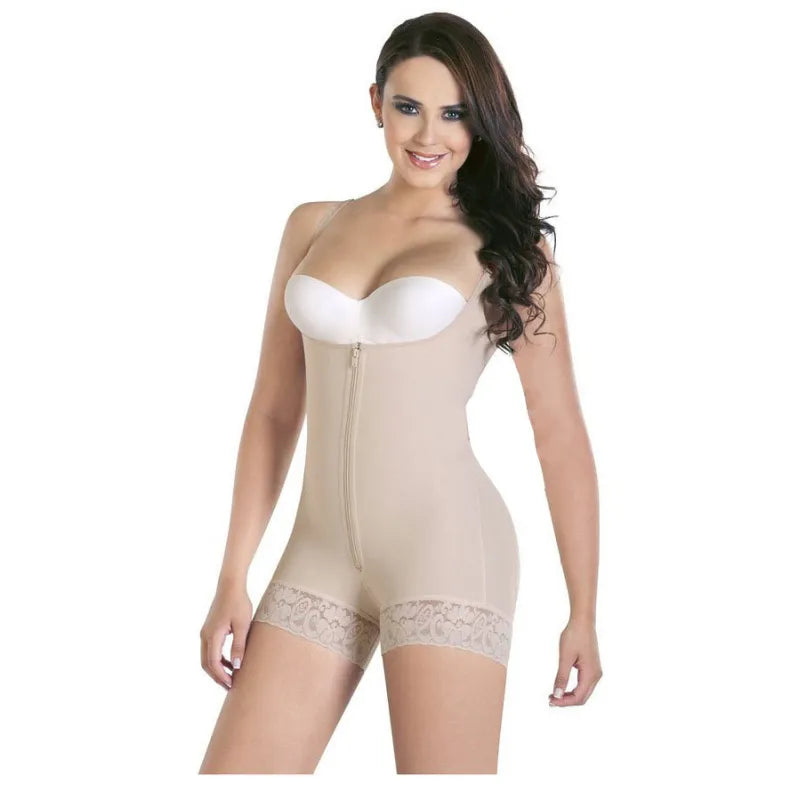 SmoothFit Open-Bust Sculpting Bodysuit in Nude - Front View