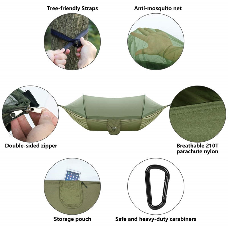 Portable Hammock With Mosquito Net for Camping Hiking Outdoor