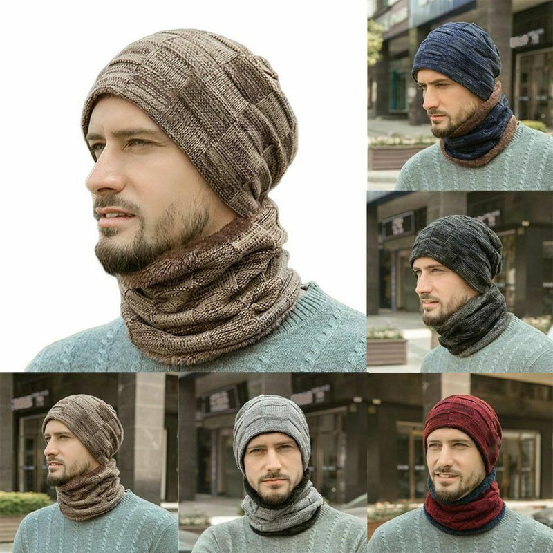 Winter Warm Knit Beanie Hat And Scarf Set