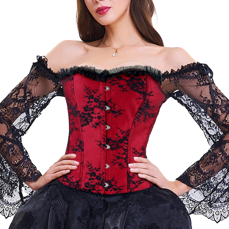 QueenD Long-Sleeve Corset Top