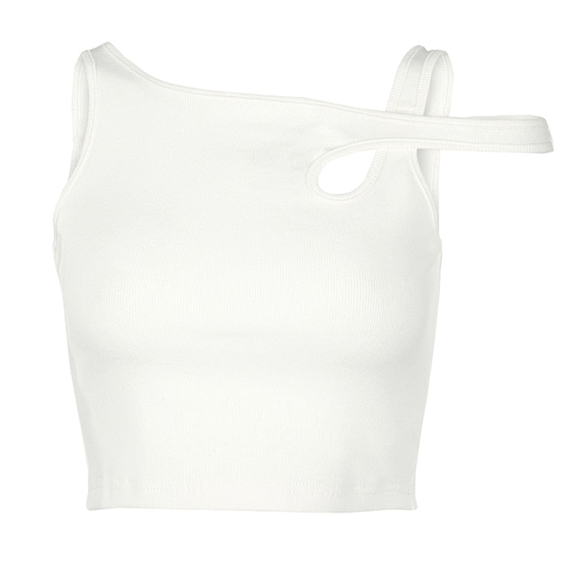 Sleeveless White Womens Tank Top 