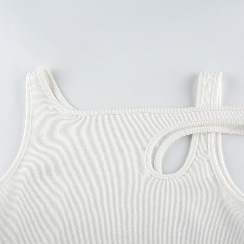 Sleeveless White Womens Tank Top 