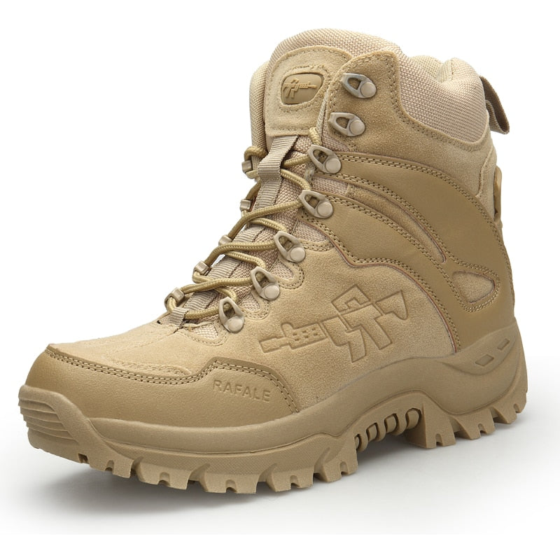 SCStar Military Boots for Hiking - Non-slip Tactical Combat Rubber Boots