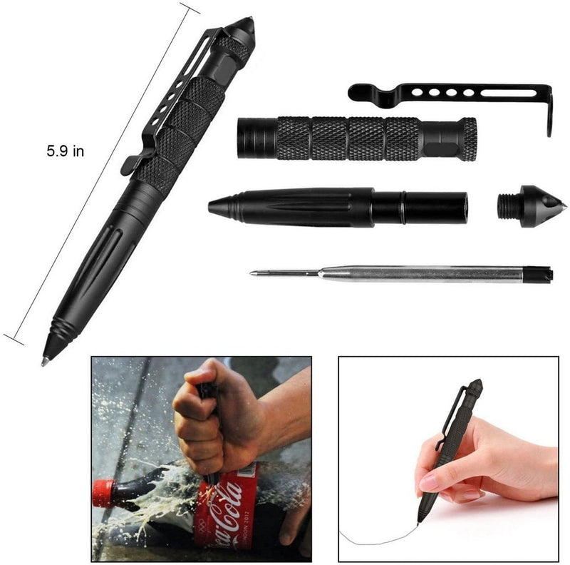 Multifunction Aluminum Alloy Tactical Pen for Self Defense Emergency Glass Breaker Pen Outdoor EDC Security Survival Tool - Outdoor Camping Hiking