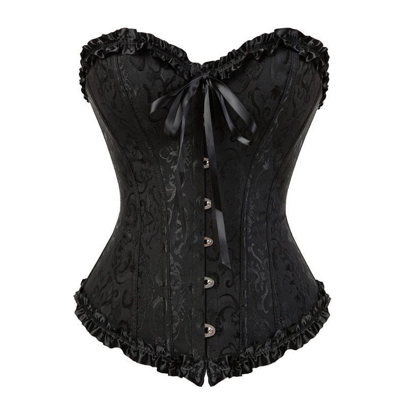 Victorian Overbust Floral Fashion Lace Corset - SweatCraze