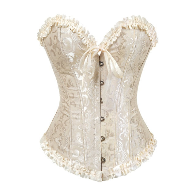 Victorian Overbust Floral Fashion Lace Corset - SweatCraze