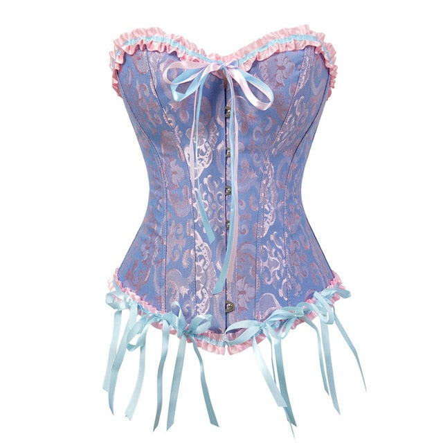 Victorian Overbust Floral Fashion Lace Corset - SweatCraze