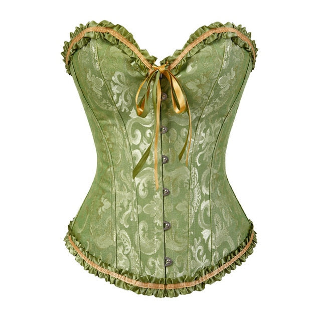 Victorian Overbust Floral Fashion Lace Corset - SweatCraze