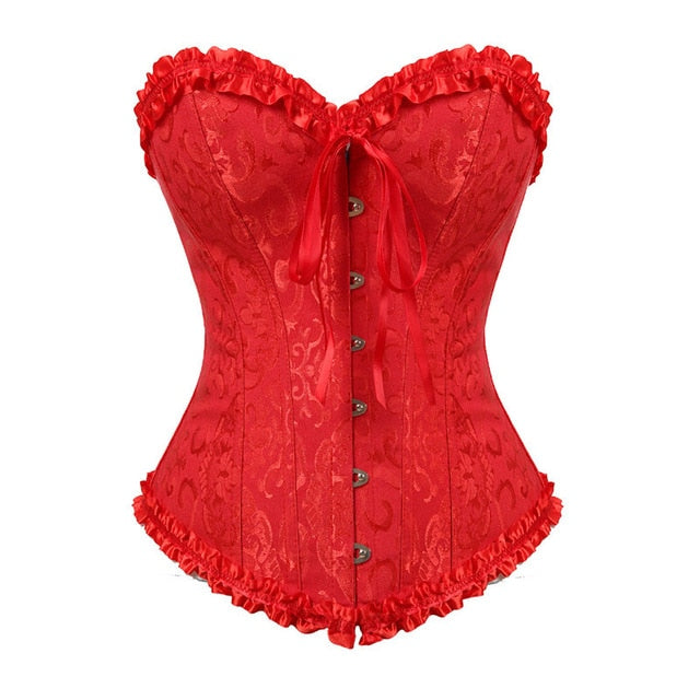 Victorian Overbust Floral Fashion Lace Corset - SweatCraze