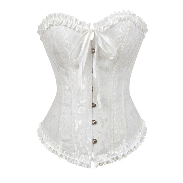 Victorian Overbust Floral Fashion Lace Corset - SweatCraze