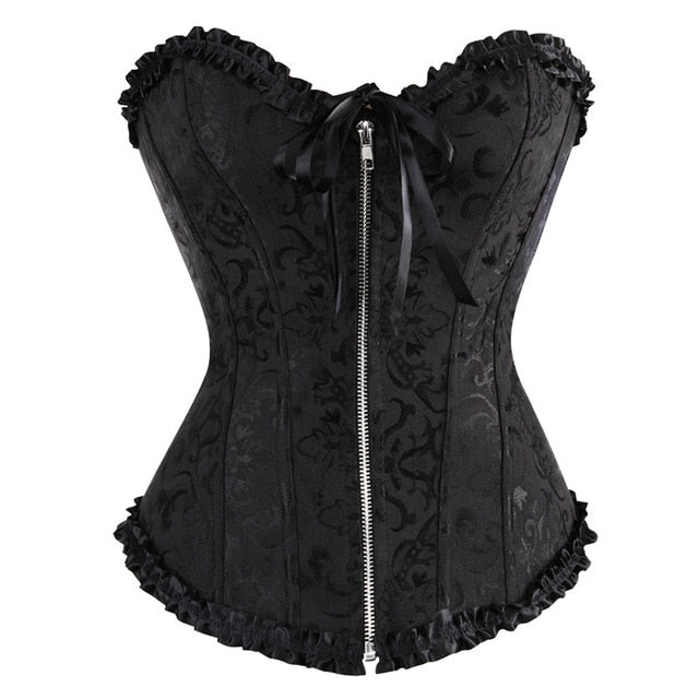 Victorian Overbust Floral Fashion Lace Corset - SweatCraze