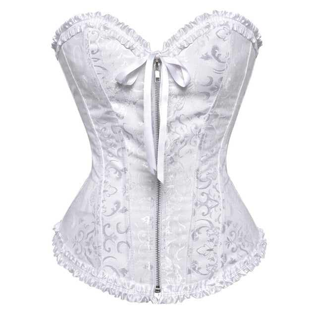 Victorian Overbust Floral Fashion Lace Corset - SweatCraze