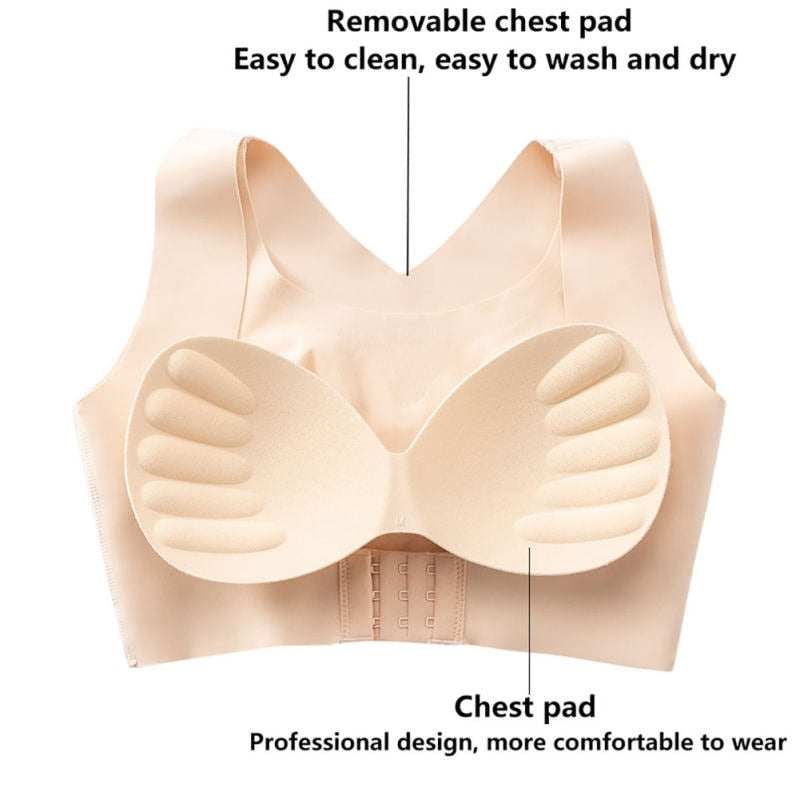 Women Posture Corrector Front Closure Bras Fitness Vest Push Up Bra