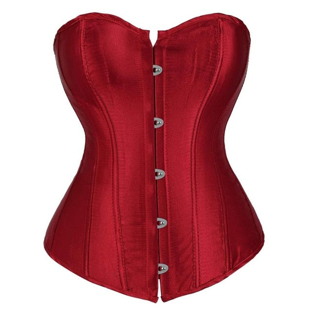 Overbust Gothic Bustiers Tops Sexy Waist Cincher Corset Plus Size