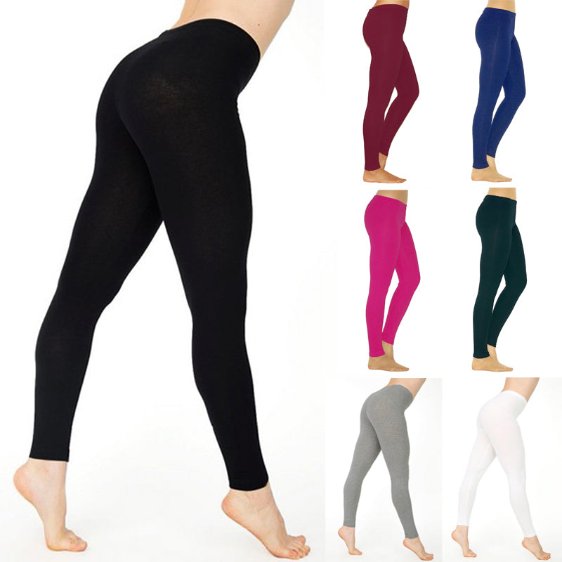 Women's Cotton High Waist Fitness Leggings - SweatCraze