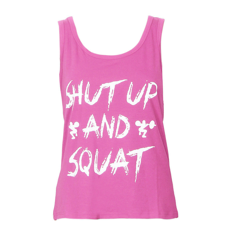 Women's Tank Top / T-Shirt (SHUT UP & SQUAT) - SweatCraze