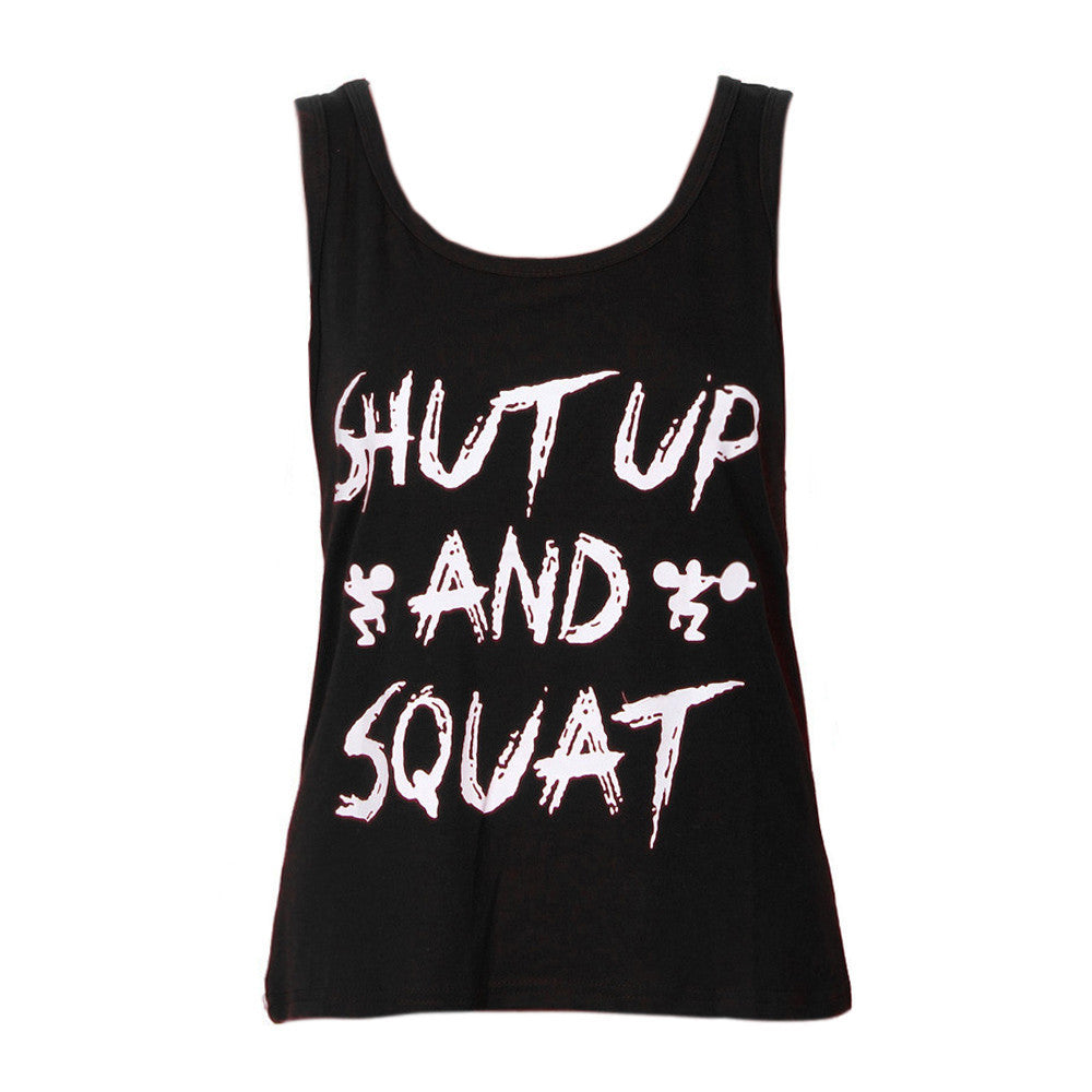 Women's Tank Top / T-Shirt (SHUT UP & SQUAT) - SweatCraze