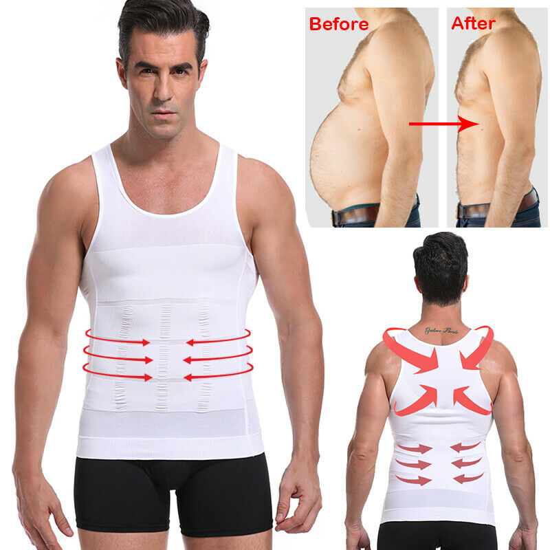 Men's Slimming Body Shaper Vest Abs Abdomen Compression Shirt Fitness Tank Tops