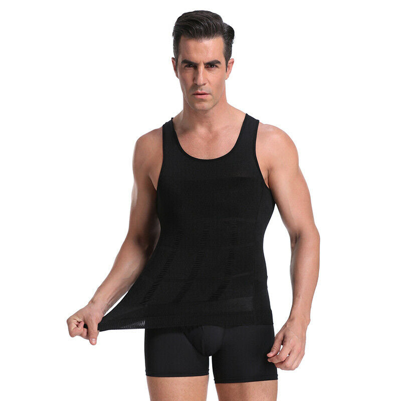 Men's Slimming Body Shaper Vest Abs Abdomen Compression Shirt Fitness Tank Tops