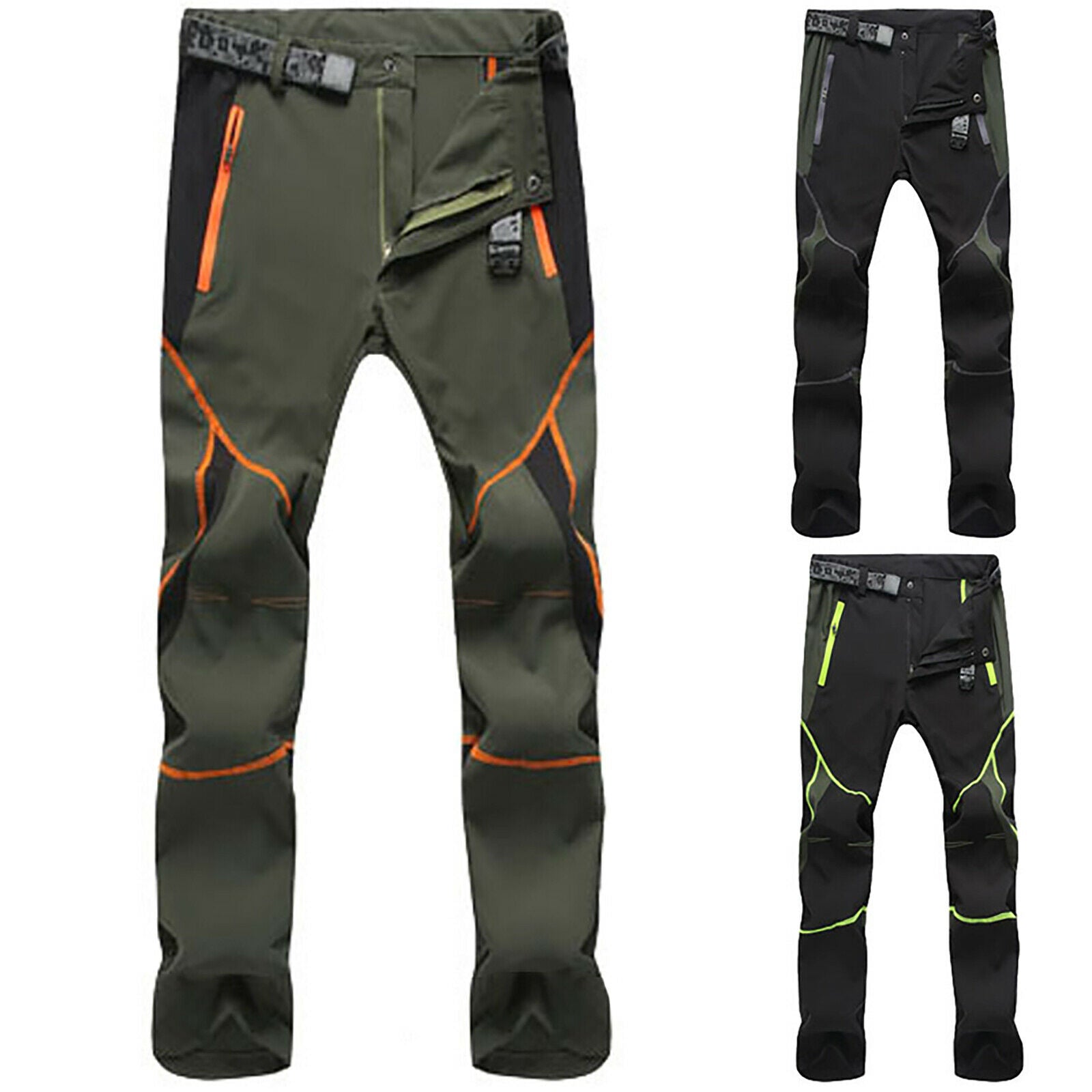 Mens Soft Shell Hiking Trousers Tactical Casual Cargo Work Pants Bottom Outdoor