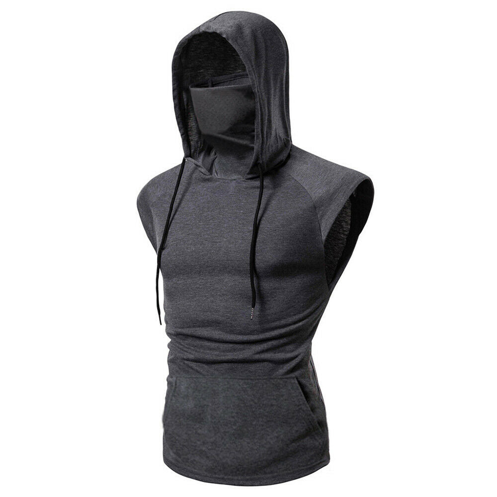 Men's Fitness Sleeveless Hoodie 