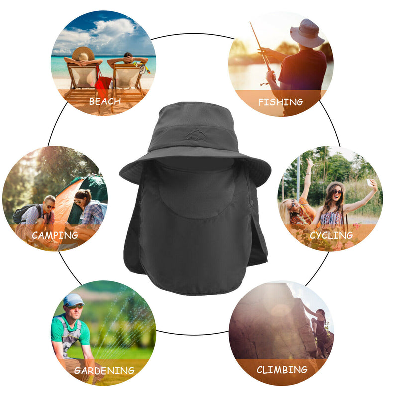 Bucket Hat Cap Fishing Brim Wide Visor Sun Summer Hiking Fishing Hat