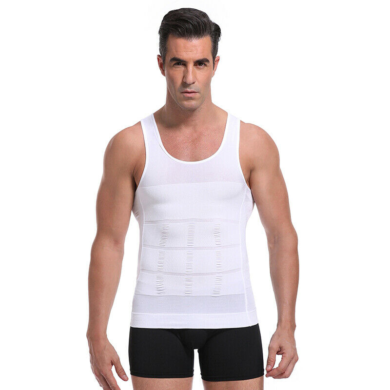 Men's Slimming Body Shaper Vest Abs Abdomen Compression Shirt Fitness Tank Tops